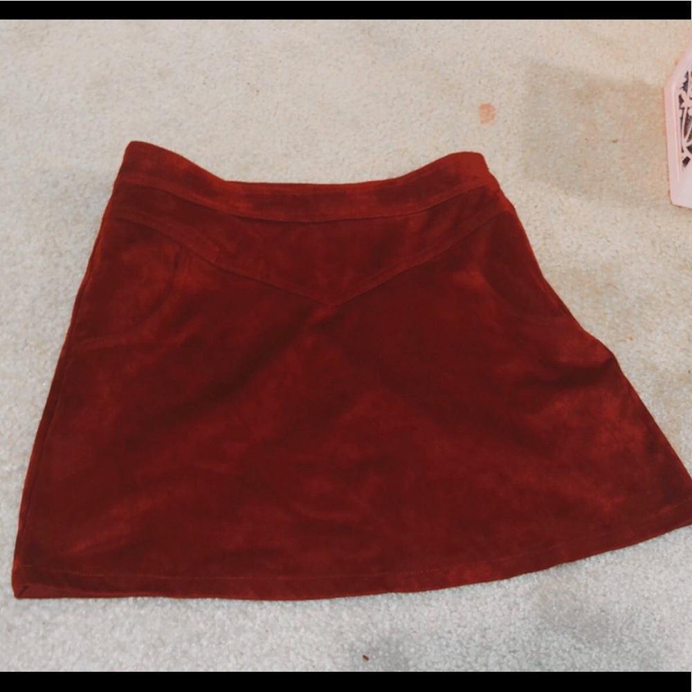red velvet skirt